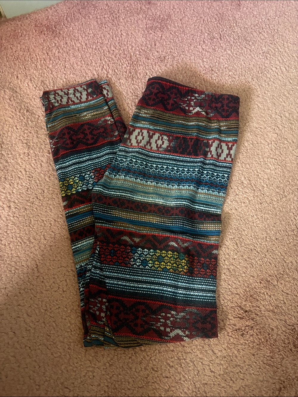 Boho Multi-Color Striped Knit Leggings